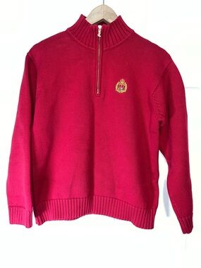 Ralph Lauren Red Half-Zip Sweater
